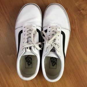 white w/ black stripe vans